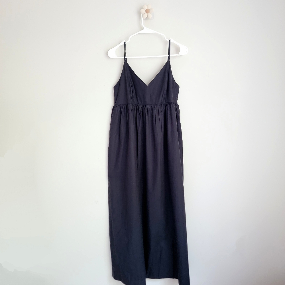 (sold) NWT Quince 100% Organic Cotton Sleeveless Maxi Dress, Black S - Picture 2 of 9